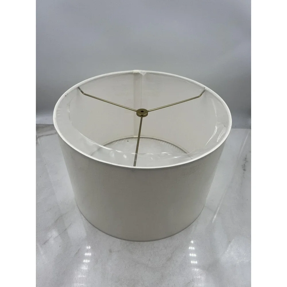 WEST ELM White Linen Drum Lamp Shade 14x8 Spider Fitter Table Floor Light New
